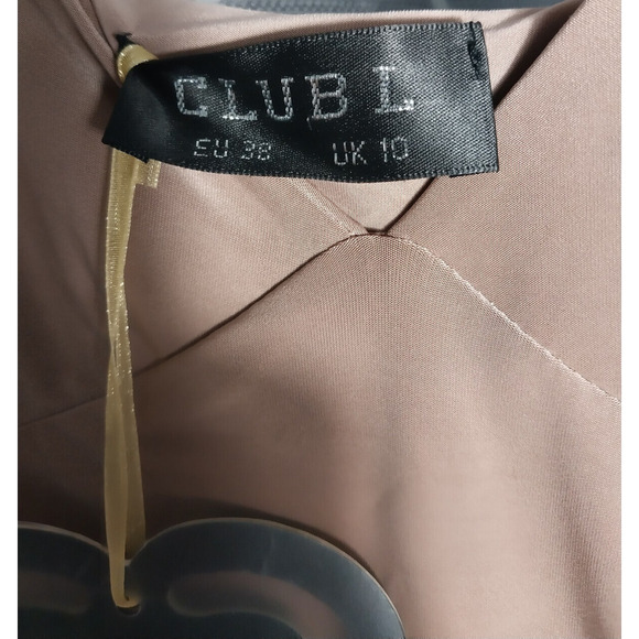 Womens Club L London Dress Size 10 Brown Smart/Evening Sheath Dress - Picture 3 of 7